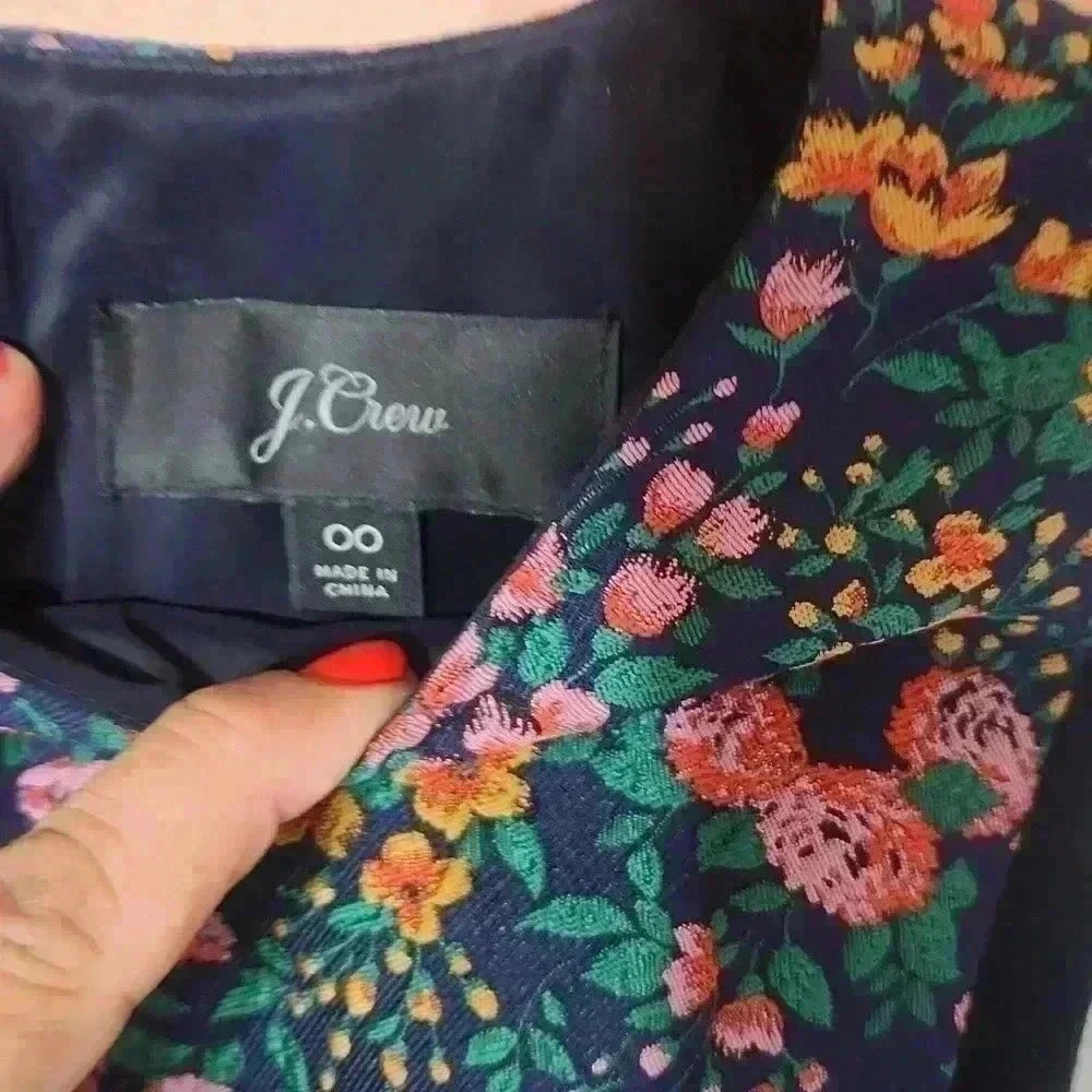 J CREW L2593 NWOT size 00 Stunning HTF  Botanic Jacquard Mayapple Sheath Dress - Picture 4 of 10